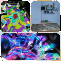 Сенсорная комната предусмотрена для групповых и индивидуальных занятий воспитанников, в том числе имеющих ОВЗ и инвалидность, оборудована интерактивной песочницей iSandBox. Песочница оснащена технологией дополненной реальности и сопровождается световыми и звуковыми эффектами.
В сенсорной комнате созданы условия, в которых ребенок получает положительные эмоции, обогащает свой сенсорный опыт, развивает моторику, совершенствует навыки самоконтроля и общения со сверстниками.